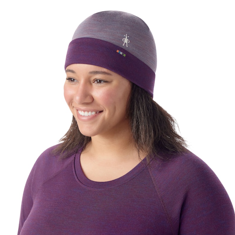 Thermal Merino Reversible Cuffed Beanie – Chalk Violet Heather