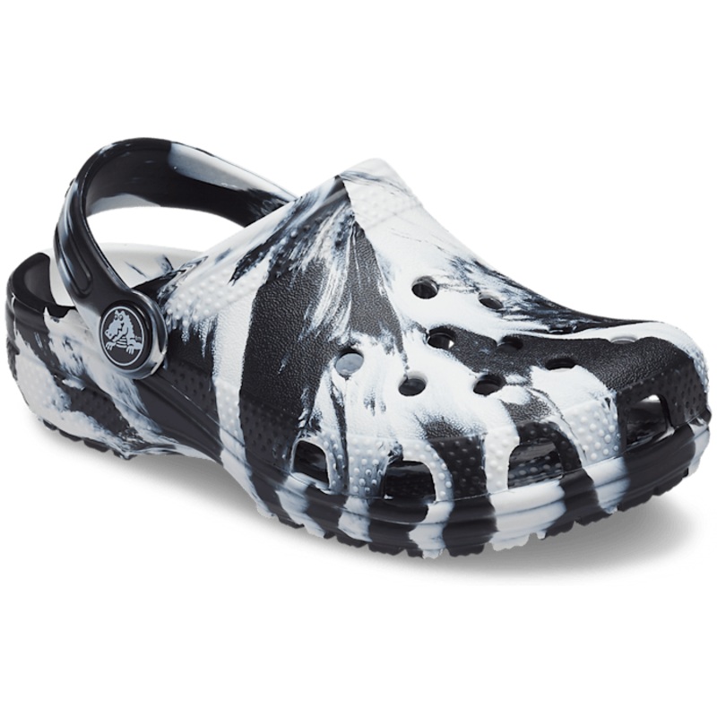 Toddler Classic Marbled Clog – Black/White
