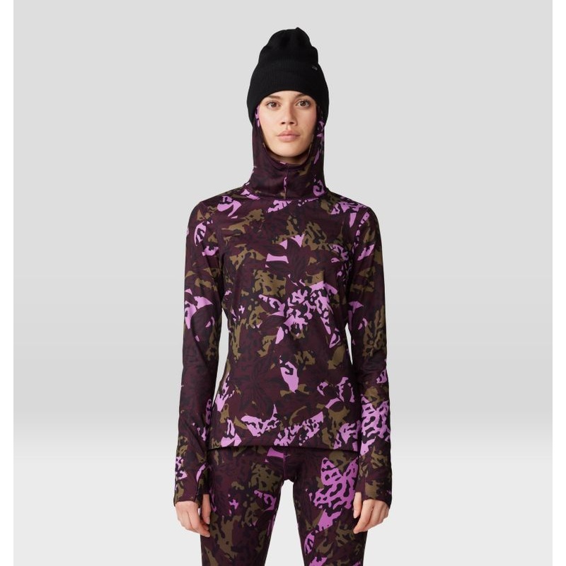 Women’s Butter Up Long-Sleeve Hoody – Blackberry Forests Floor Print