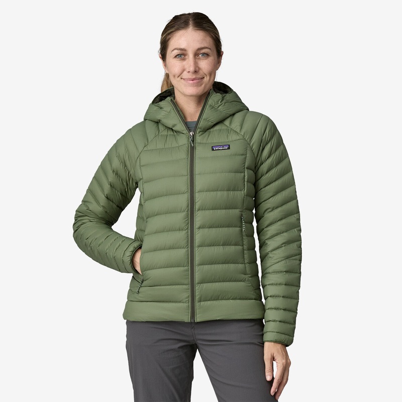 Women’s Down Sweater Hoody – Terrain Green