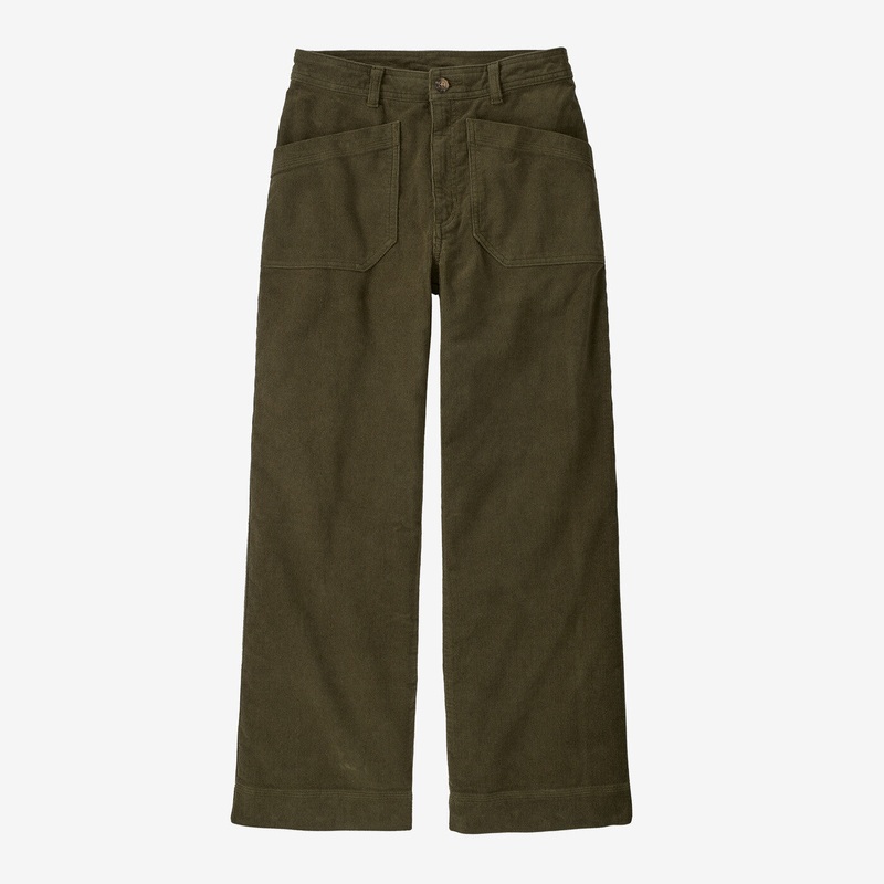 Women’s Wide-Leg Corduroy Pants – Basin Green