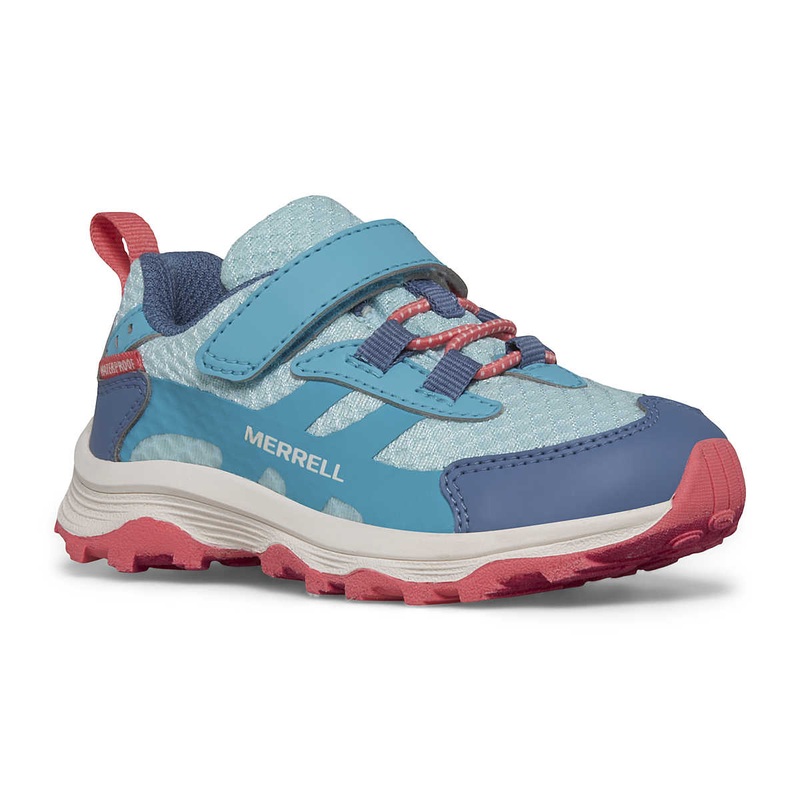 Childrens’ Moab Speed 2 Low A/C Waterproof Shoe – Turquoise/Coral