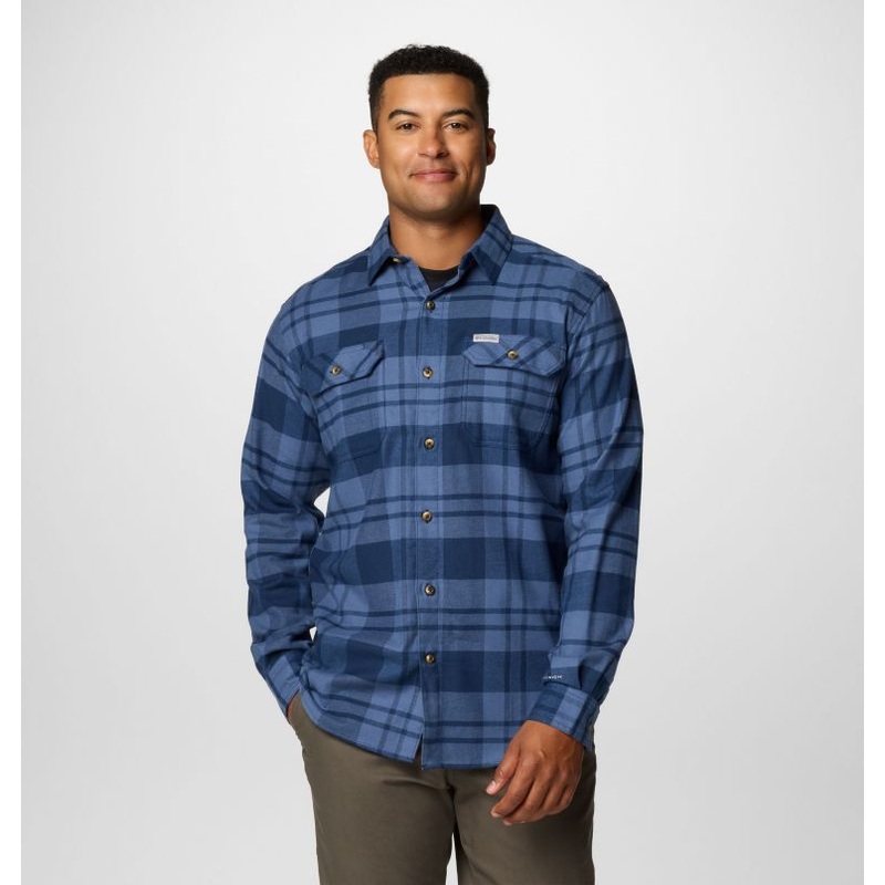 Men’s Flare Gun Stretch Flannel Shirt – Collegiate Navy River Crossing Plaid