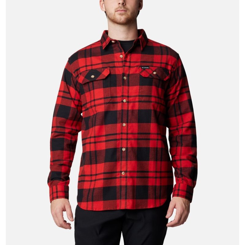 Men’s Flare Gun Stretch Flannel Shirt – Sail Red River Crossing Plaid