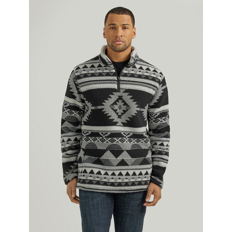 Men’s Heavyweight Quarter-Zip Sherpa Pullover – Aged Slate
