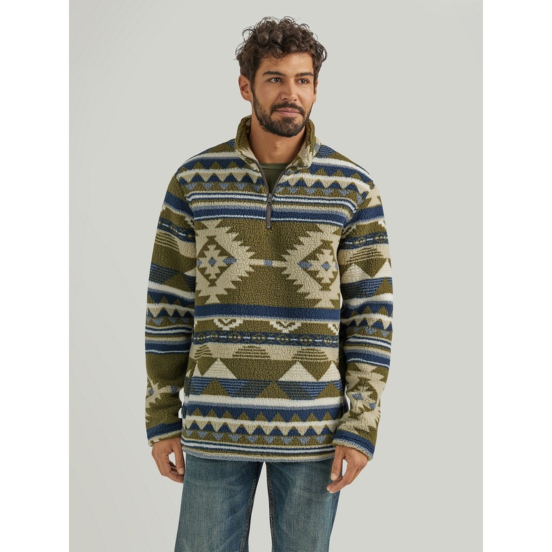 Men’s Heavyweight Quarter-Zip Sherpa Pullover – Alpine