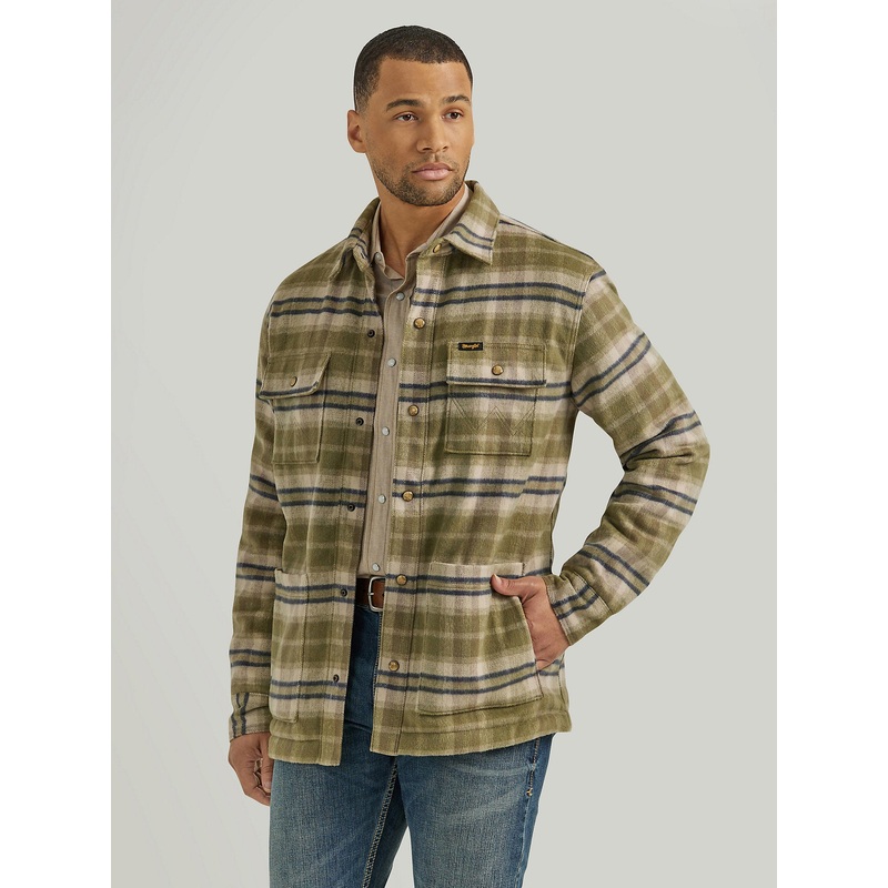 Men’s Quilt Lined Flannel Shirt Jacket – Birch