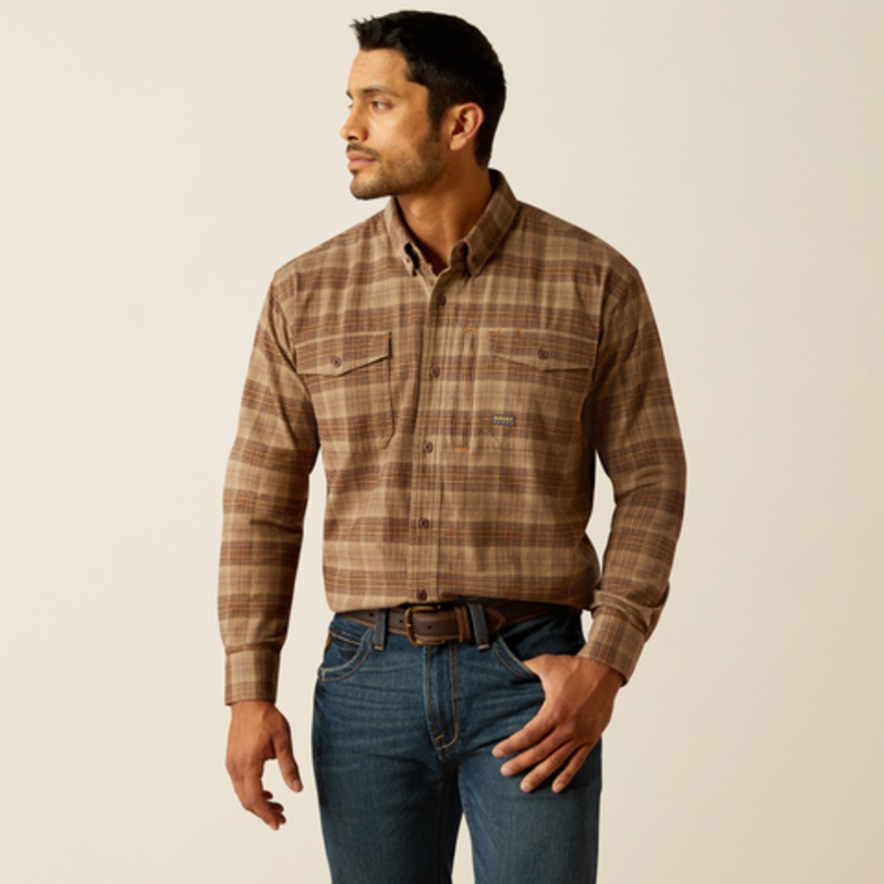 Men’s Rebar Flannel DuraStretch Work Shirt – Chocolate Chip