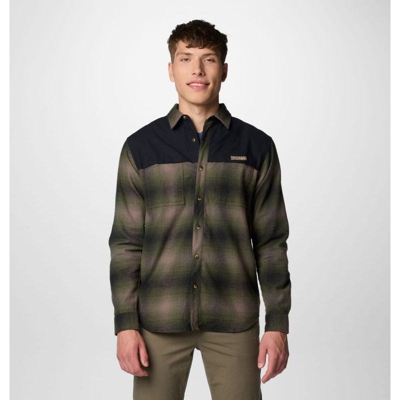 Men’s Roughtail Utility Over Shirt – Surplus Green Blurred Buck Plaid/Black