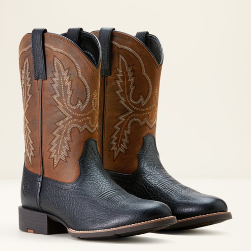 Men’s Sport Stratten Cowboy Boot – Black Adobe