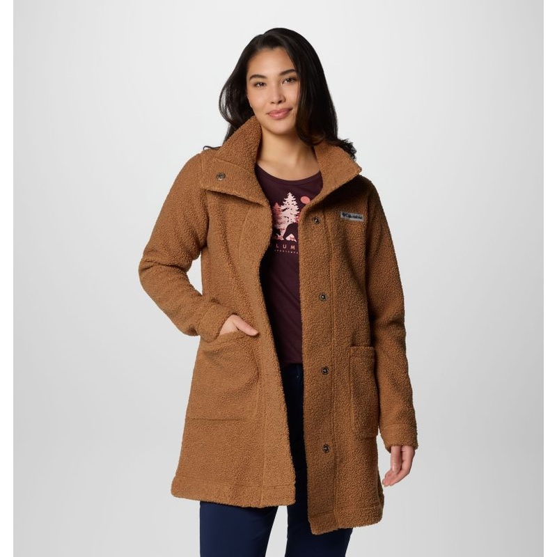 Women’s Panorama Long Jacket – Camel Brown