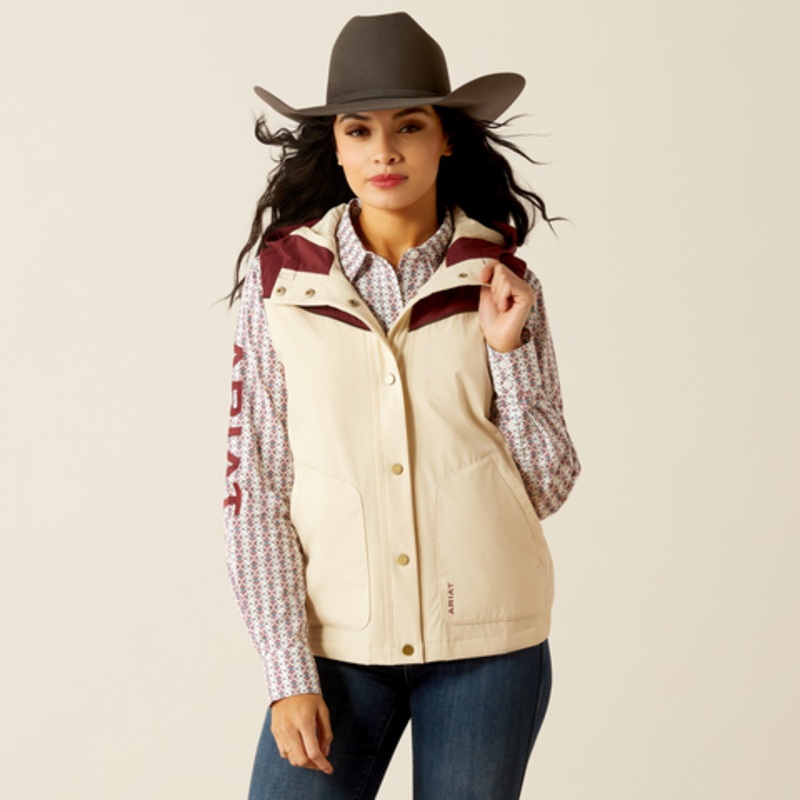 Women’s Pioneer StretchShell Vest – Summer Sand & Rosewood
