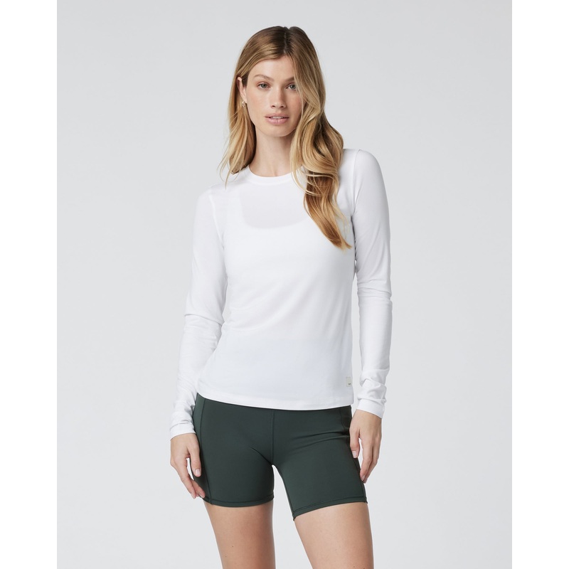 Women’s Long-Sleeve Lux Crew – White
