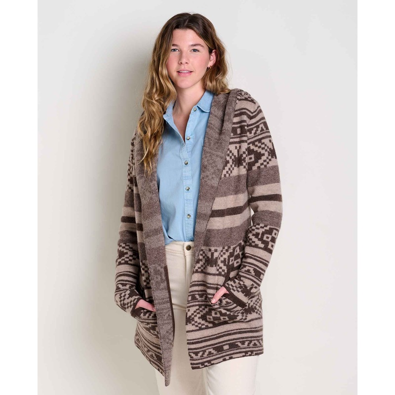 Women’s Merino Heartfelt Hoodie – Chestnut Fair Isle