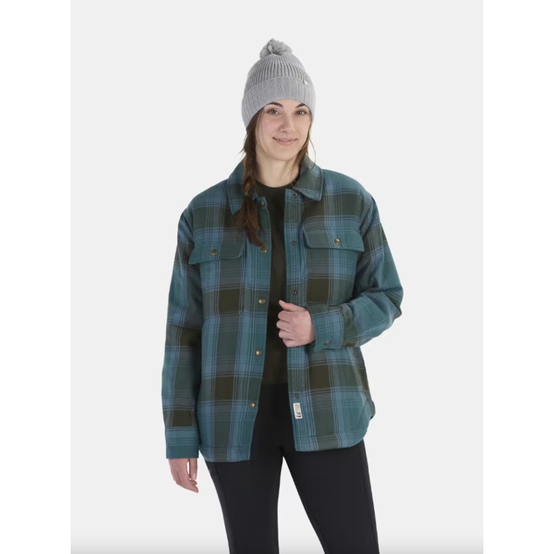 Women’s Ridgefield Sherpa-Lined Flannel Jacket – Dark Jungle