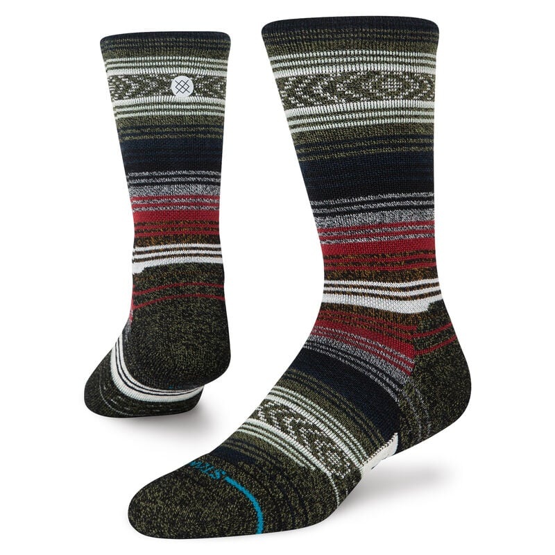 Medium Performance Wool Crew Sock – Black/Red