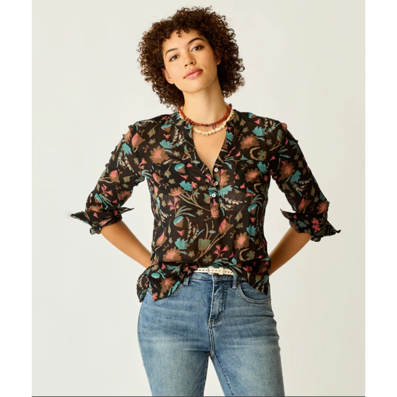 Women’s Dylan Gauze Shirt – Scattered Floral