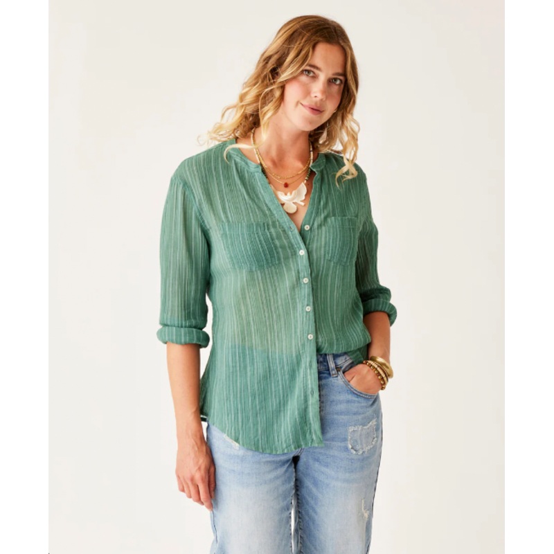 Women’s Dylan Gauze Tunic – Forest Multistripe