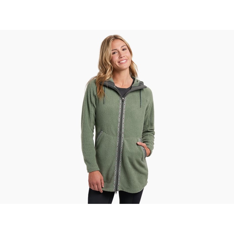Women’s Hygge Long Jacket – Soft Pine