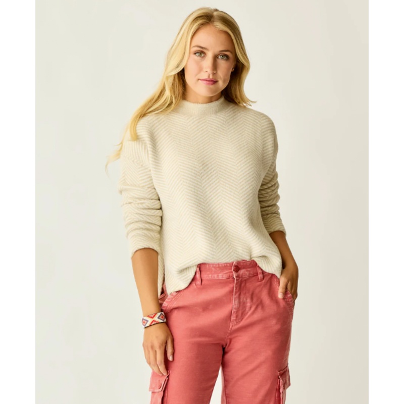 Women’s Olivia Plush Sweater – Cement Herringbone
