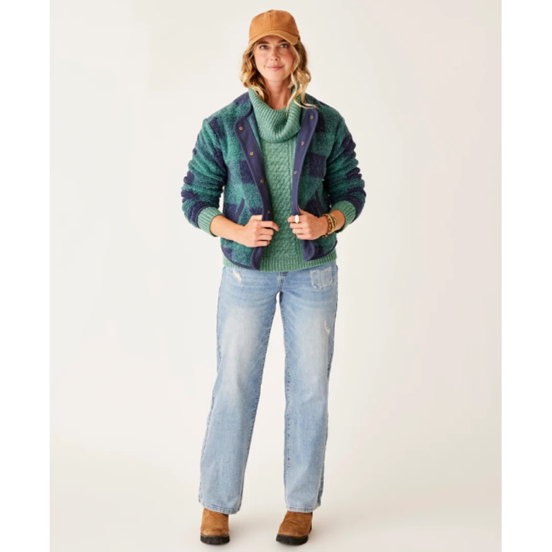 Women’s Posie Boucle Jacket – Forest Plaid