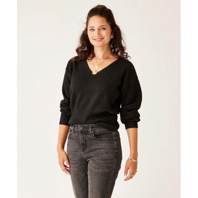 Women’s Ruth Reversible Fuzzy Sweater – Black