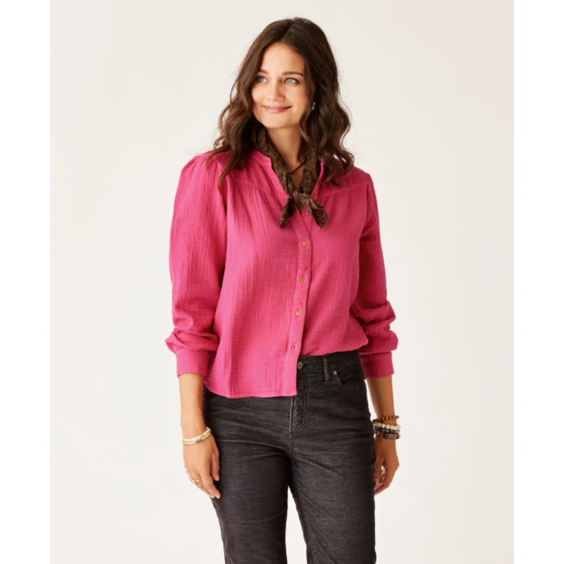 Women’s Tatum Double Gauze Shirt – Raspberry