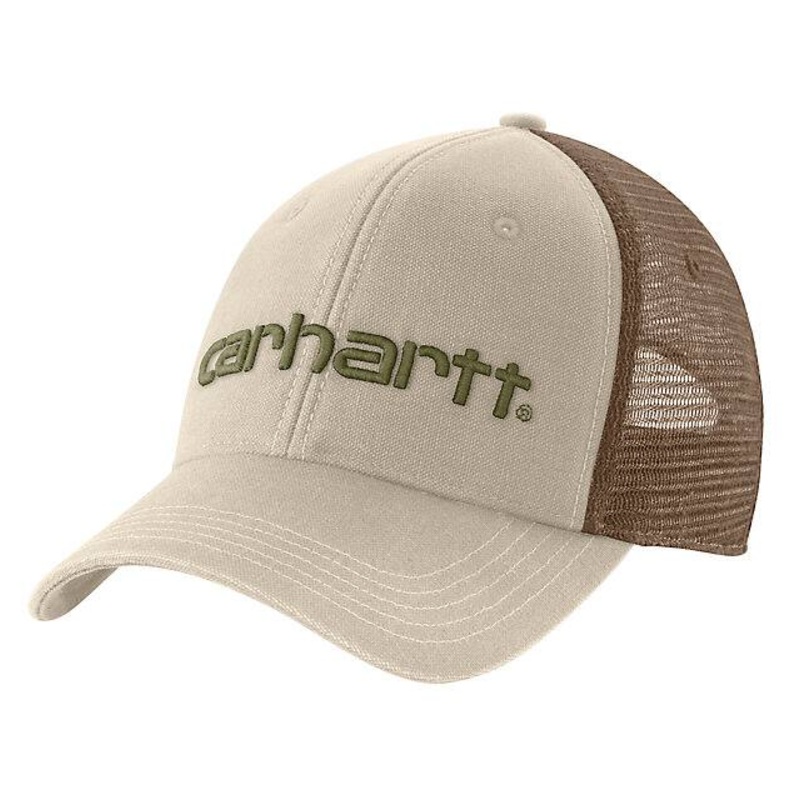 Canvas Mesh Back Logo Graphic Cap – Oat Milk
