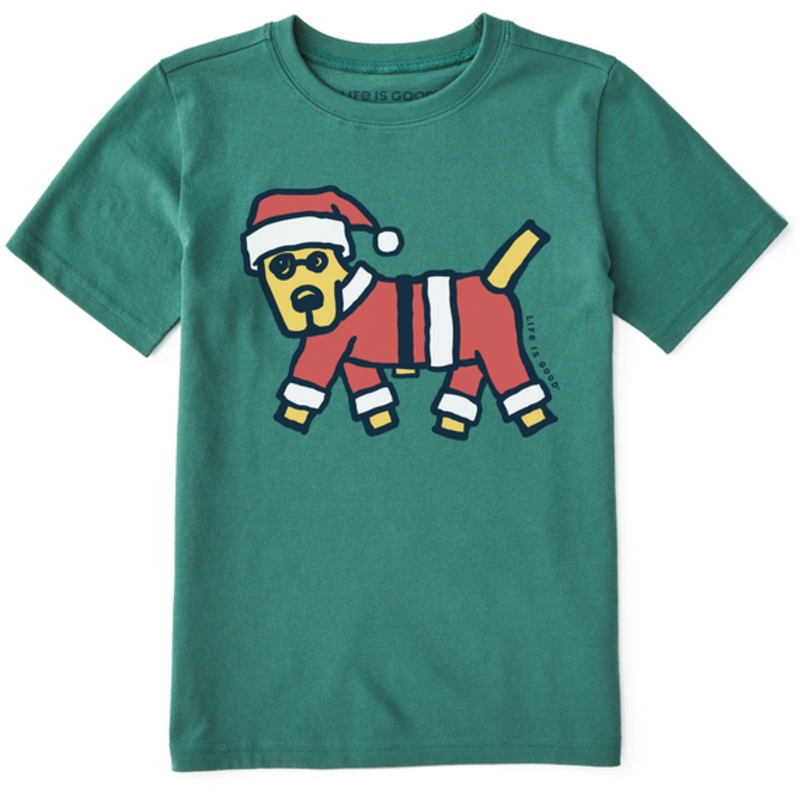 Kids’ Rocket Santa Suit Crusher Tee – Spruce Green
