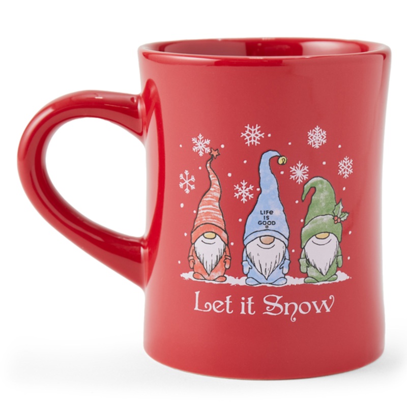 Let it Snow Gnomes Diner Mug – Positive Red