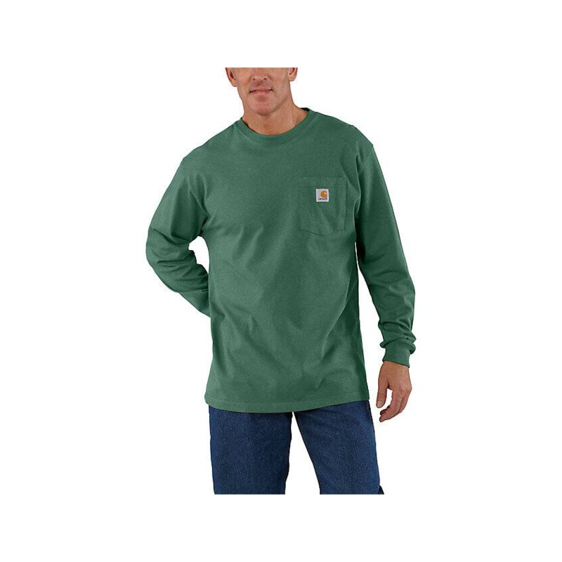 Loose Fit Heavyweight Long-Sleeve Pocket T-Shirt – Frosted Balsam Heather