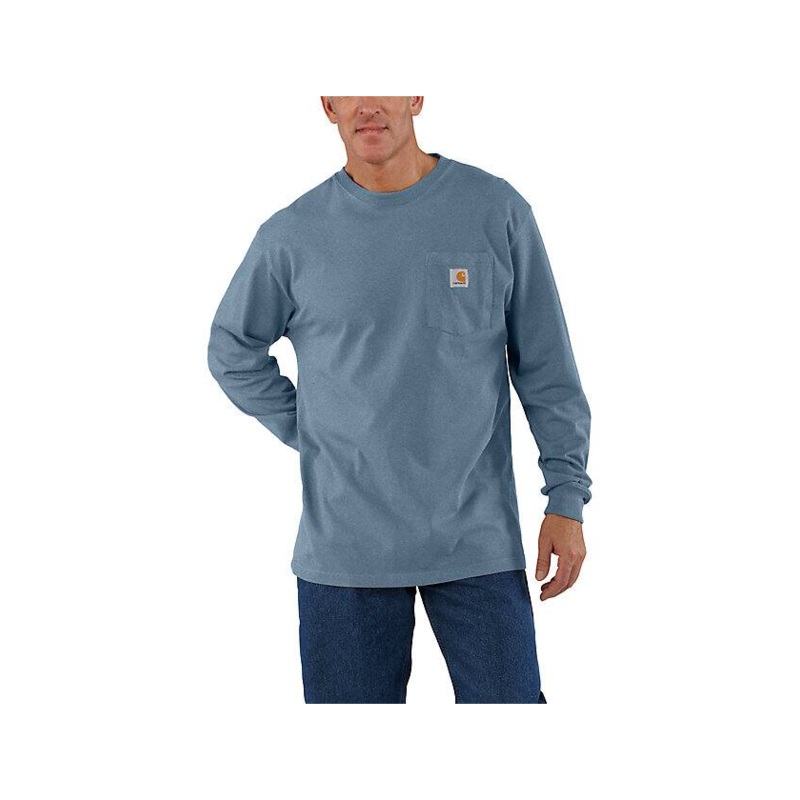 Loose Fit Heavyweight Long-Sleeve Pocket T-Shirt – Thundercloud Heather