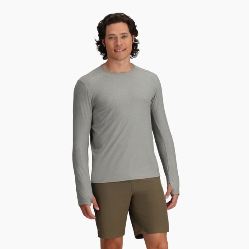 Men’s Amp Lite Crew Long-Sleeve – Light Pewter Heather