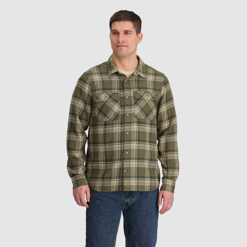 Men’s Feedback Flannel Twill Shirt – Ranger Green Plaid