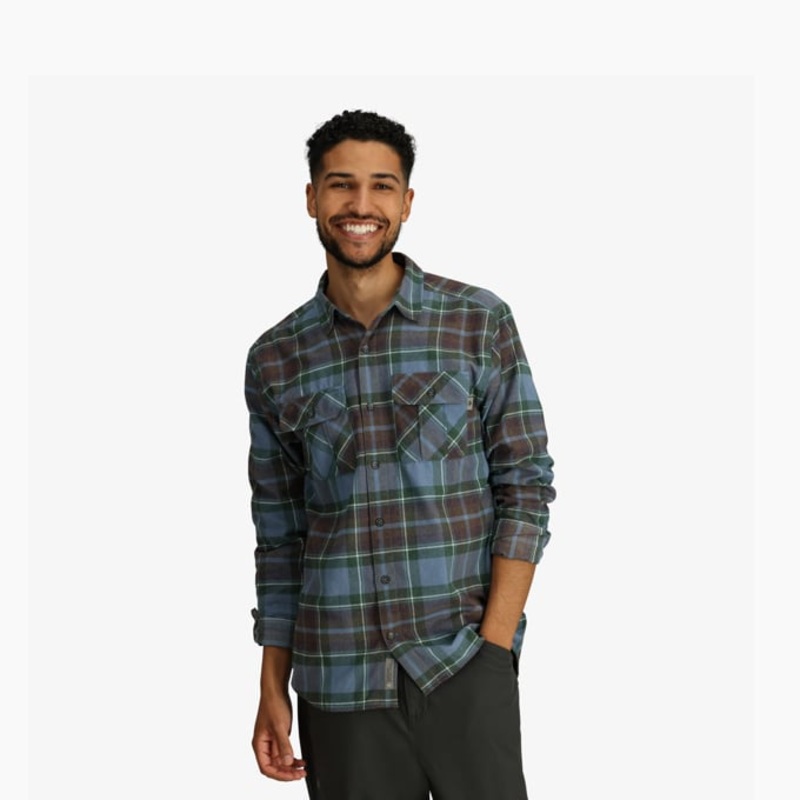 Men’s Lost Coast Flannel Plaid Long-Sleeve – Collins Blue Sonoma Plaid