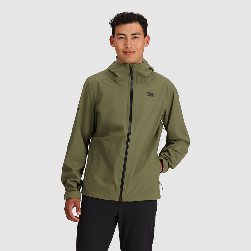 Men’s Stratoburst Stretch Rain Jacket – Ranger Green