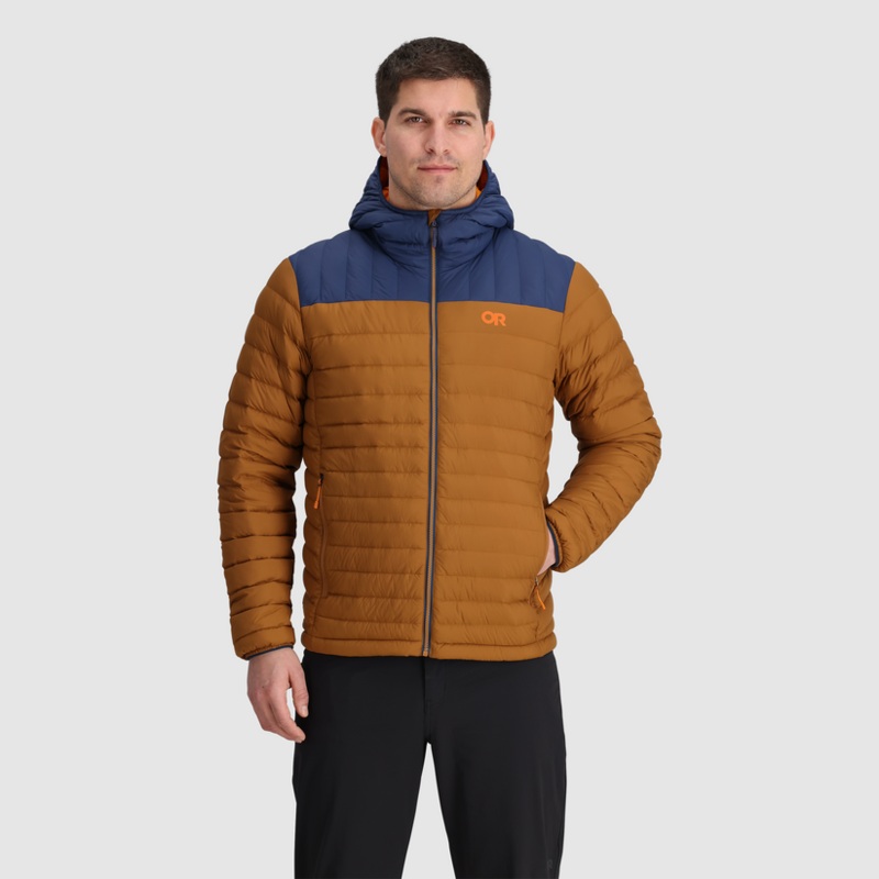 Men’s Transcendent Down Hoodie – Bronze/Cenote