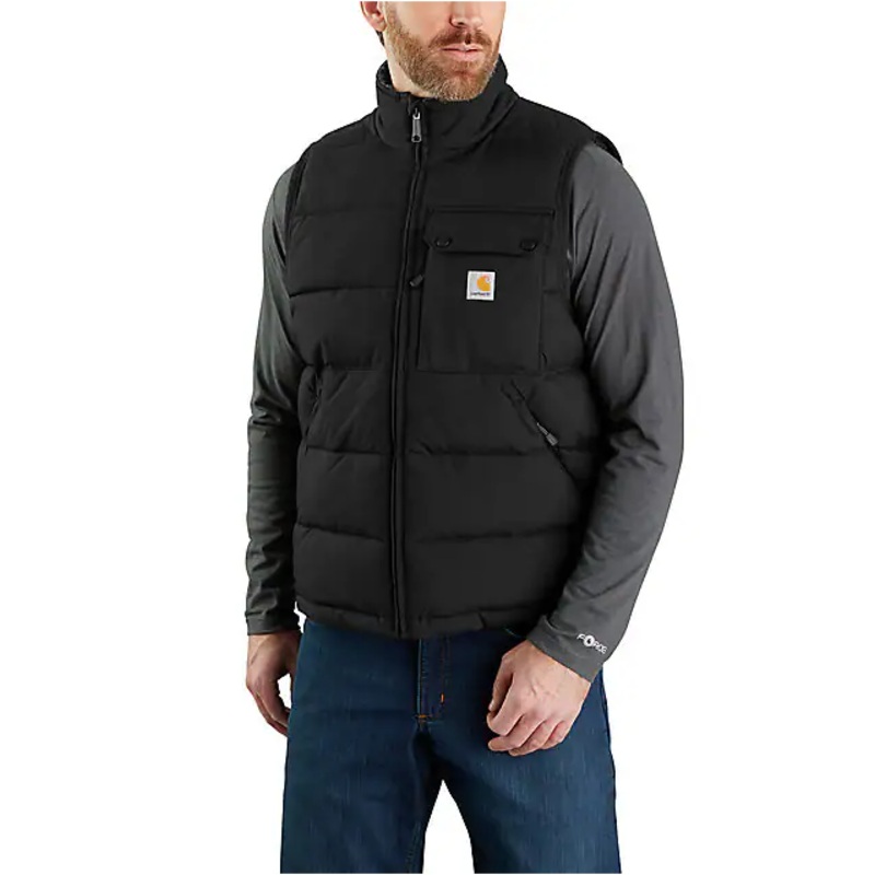 Montana Loose Fit Insulated Vest – Black