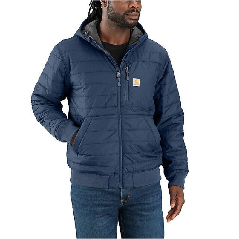 Rain Defender Relaxed Fit Lightweight Insulated Hooded Jacket – 3 Warmest Rating – Dark Blue