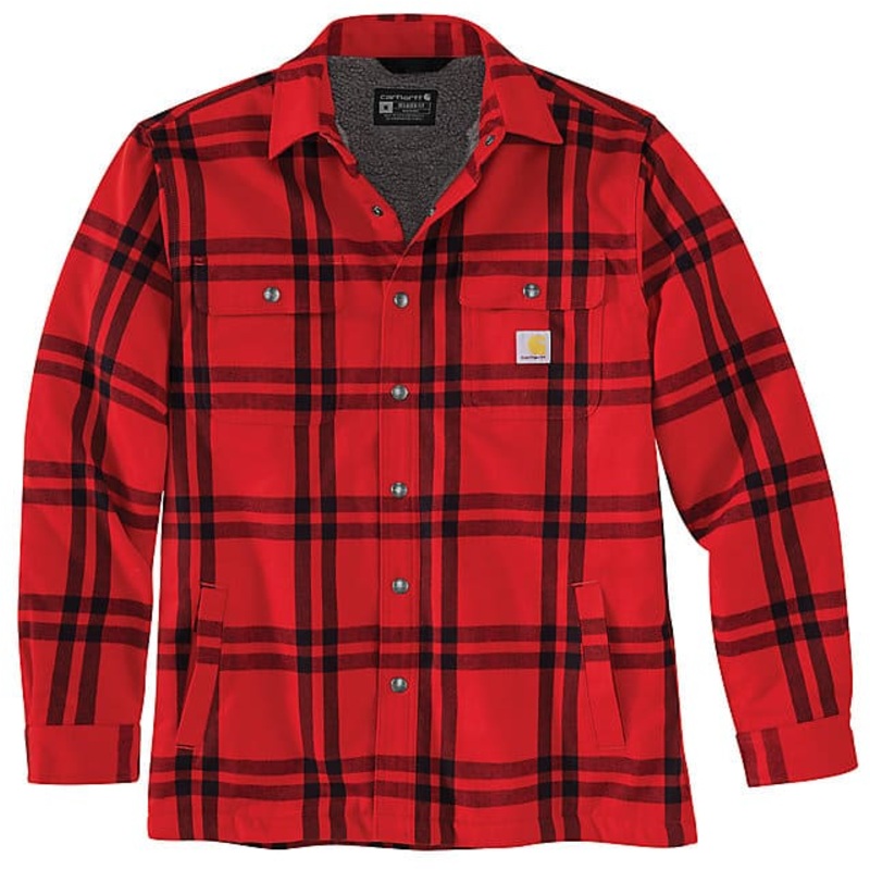 Relaxed Fit Flannel Sherpa-Lined Shirt Jacket – Crabapple