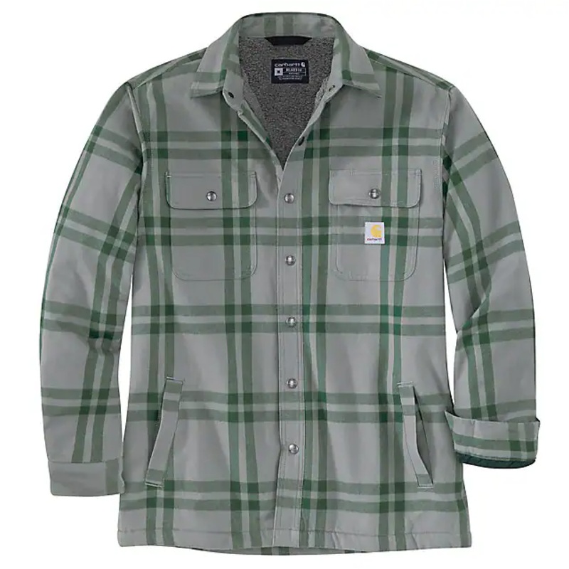 Relaxed Fit Flannel Sherpa-Lined Shirt Jacket – Weather Ash