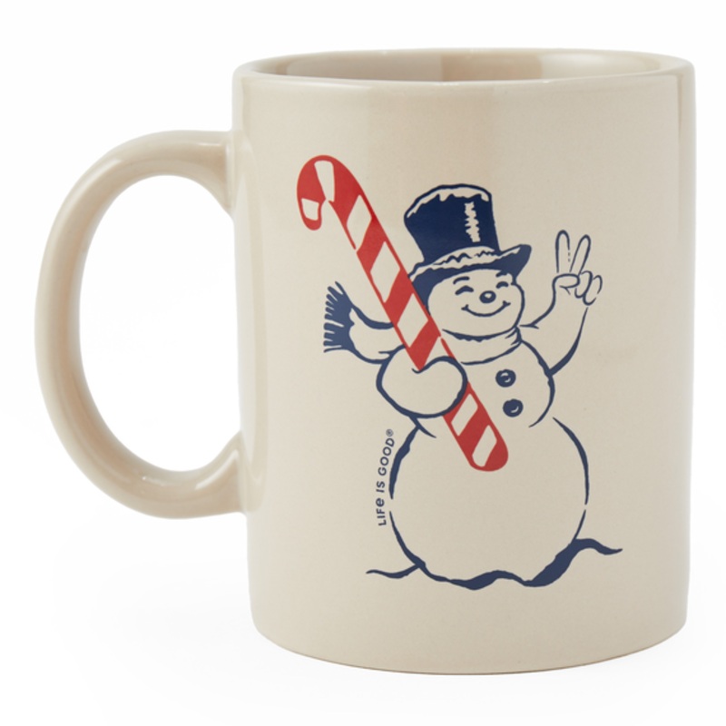 Retro Peace Snowman Jake’s Mug – Bone