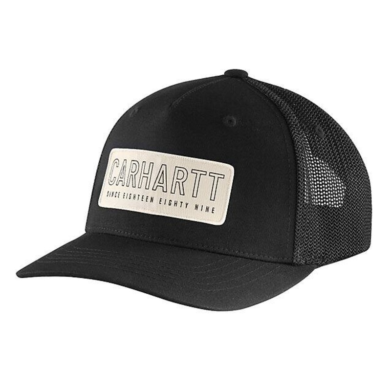Rugged Flex Canvas Mesh Back 1889 Patch Cap – Black