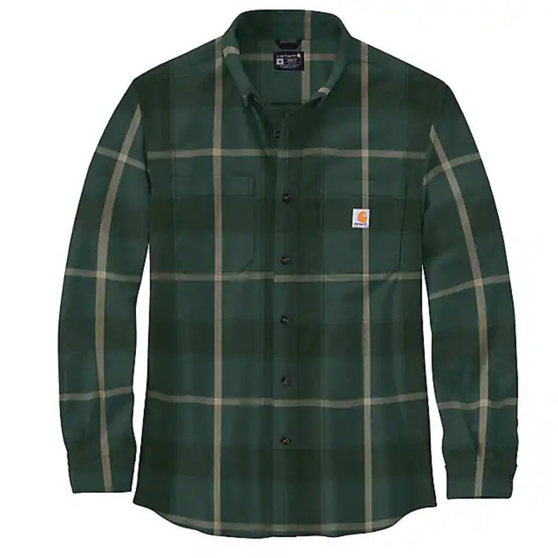 Rugged Flex Relaxed Fit Midweight Flannel Long-Sleeve Plaid Shirt – Frosted Balsam