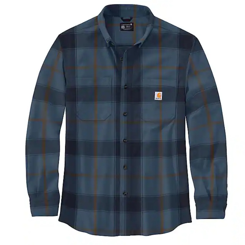 Rugged Flex Relaxed Fit Midweight Flannel Long-Sleeve Plaid Shirt – Thundercloud