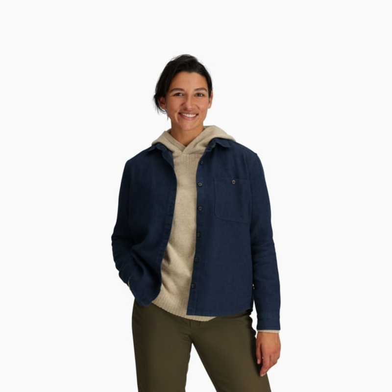 Women’s Clouds Rest Hemp Long-Sleeve – Deep Blue Heather