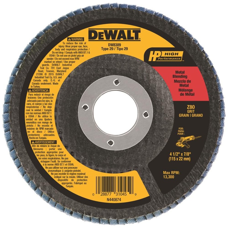 4-1/2 IN. X 7/8 IN. 80 Grit HP Zirconia Flap Disc