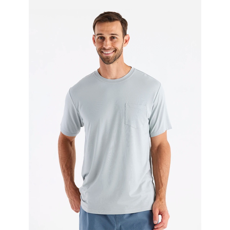 Men’s Bamboo Flex Pocket Tee – Heather Aspen Grey