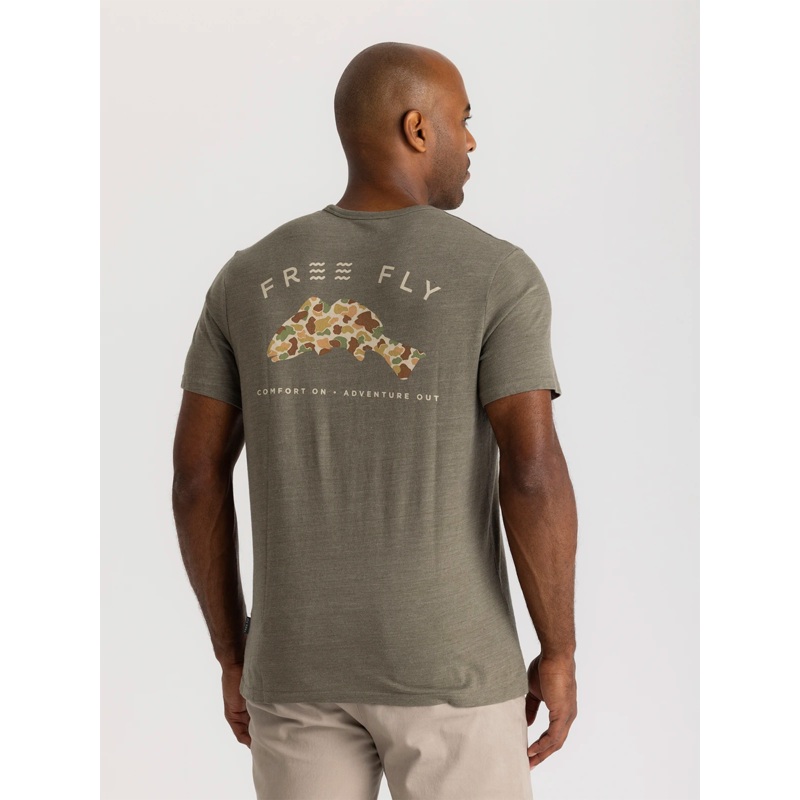 Vintage Camo Redfish Pocket Tee – Heather Fatigue