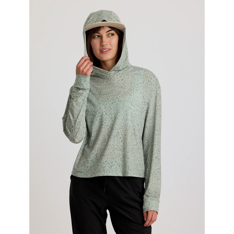 Women’s Elevate Lightweight Hoodie – Drifter Print / Desert Sage